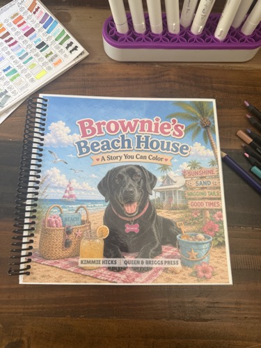 Brownie's Beach House coloring book cover