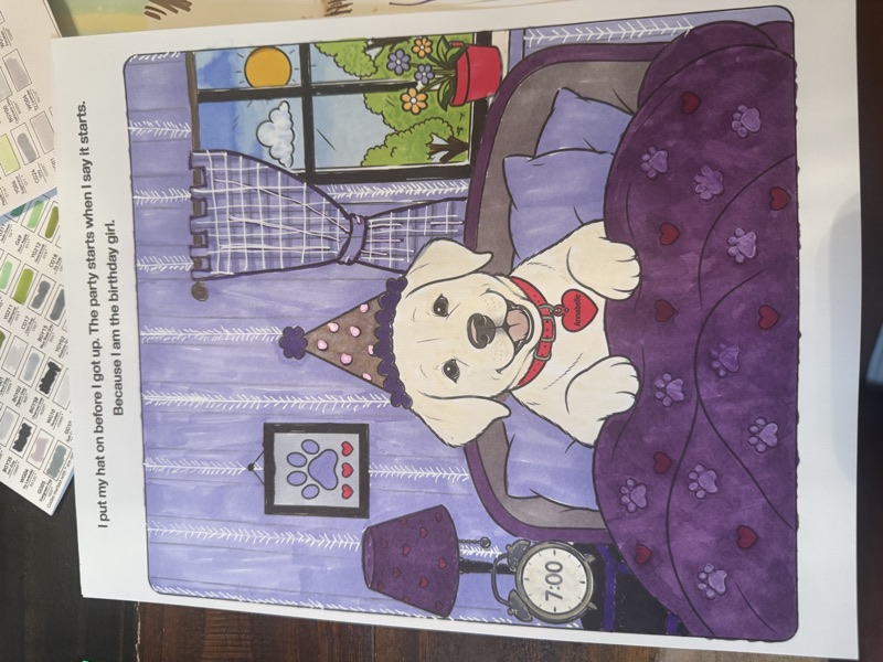 Community coloring from Annabelle's First Birthday Party — labrador puppy coloring pages — Queen and Briggs Press free pdf